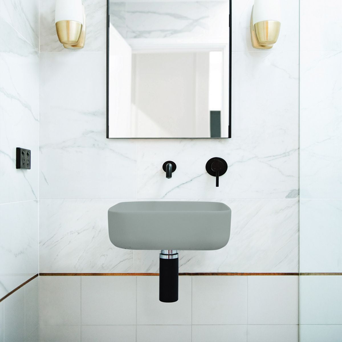 Nood Wall Mount Cube Basin in Rowboat