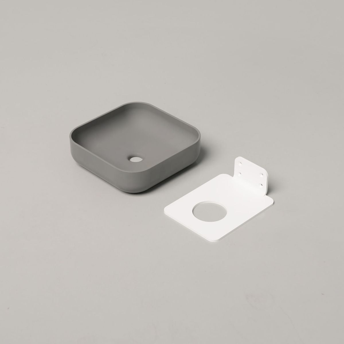Nood Wall Mount Cube Basin in Sky Grey