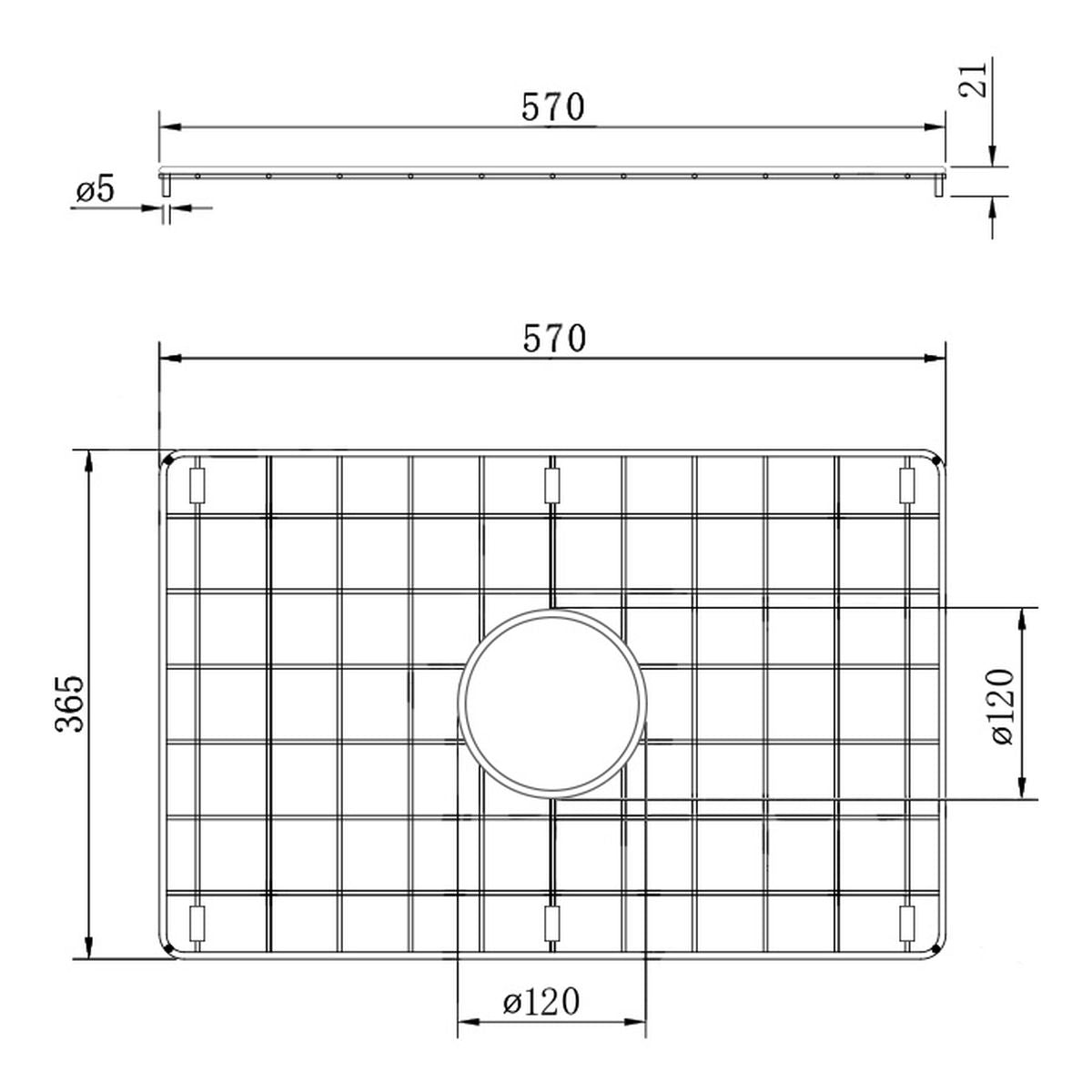 Cuisine 68X48 Stainless Steel Grid - Brushed Brass