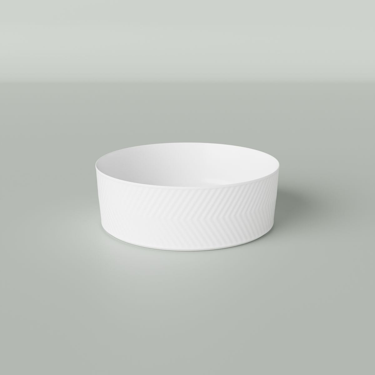 Chevron Above Counter Ceramic Basin - White Matte