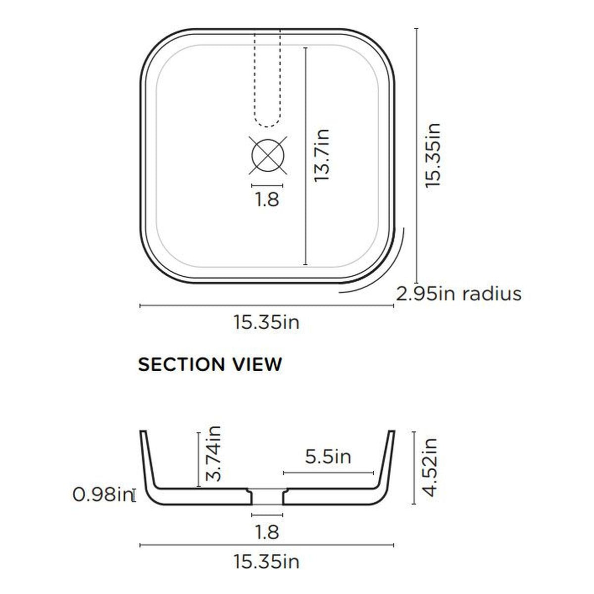 Nood Surface Mount Cube Basin in Rowboat