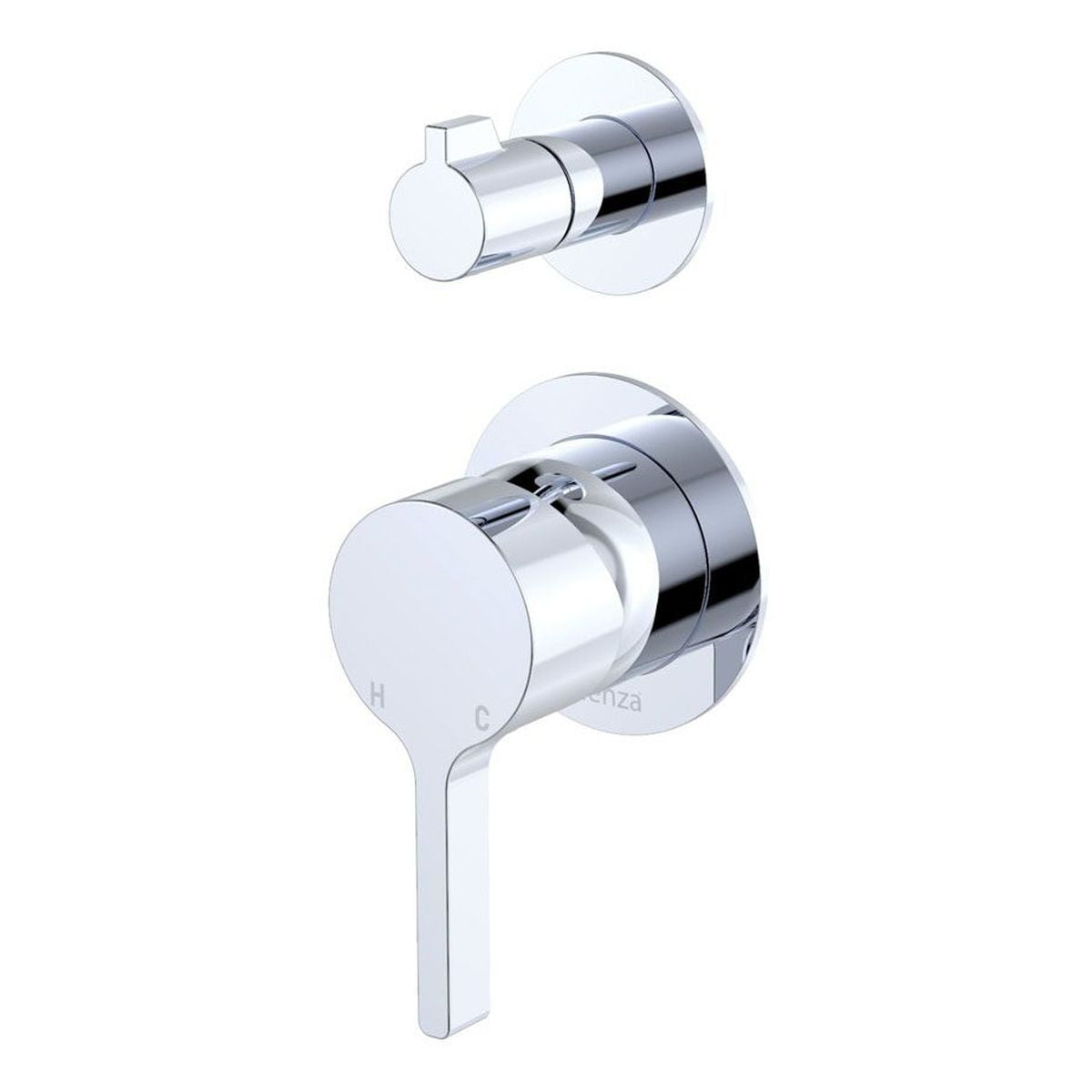 Fienza Sansa Wall Diverter Mixer Dress Kit, Small Round Plates, Chrome