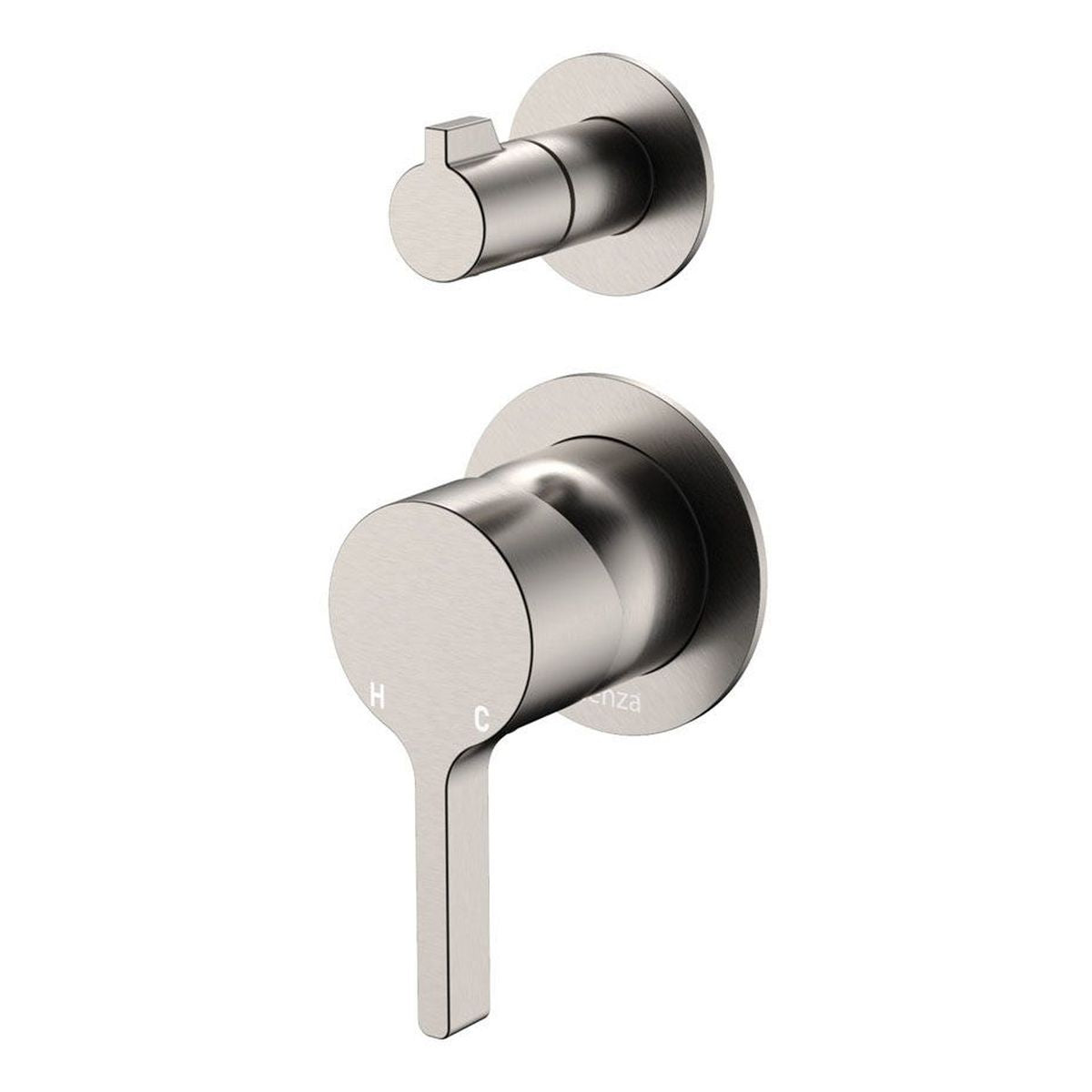 Fienza Sansa Wall Diverter Mixer Dress Kit, Small Round Plates, Brushed Nickel