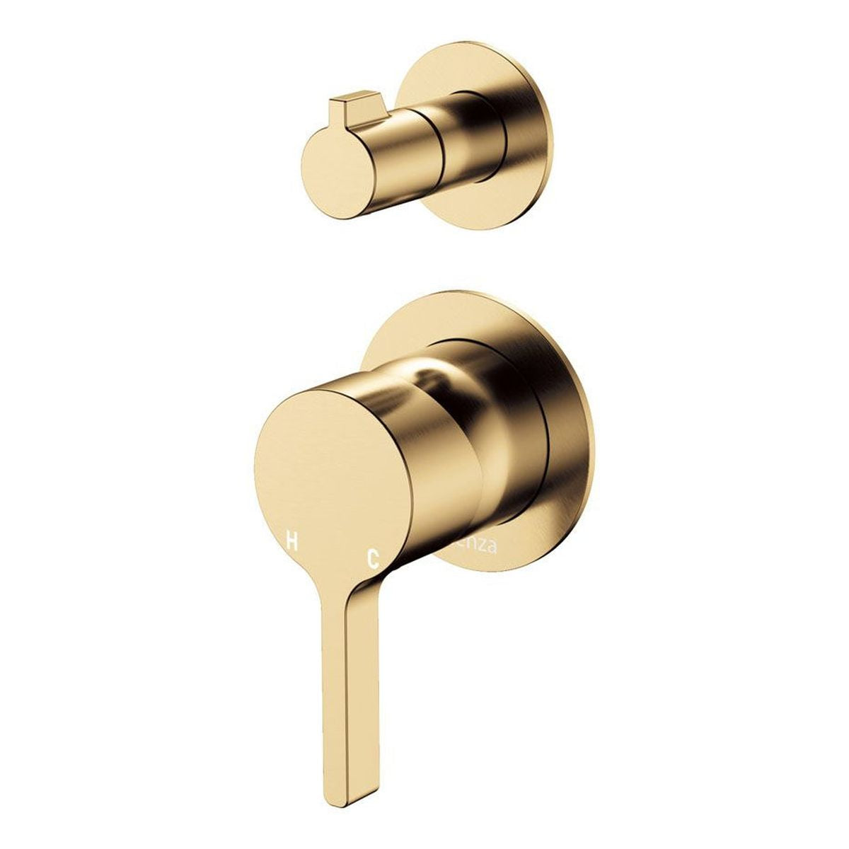 Fienza Sansa Wall Diverter Mixer Dress Kit, Small Round Plates, Urban Brass
