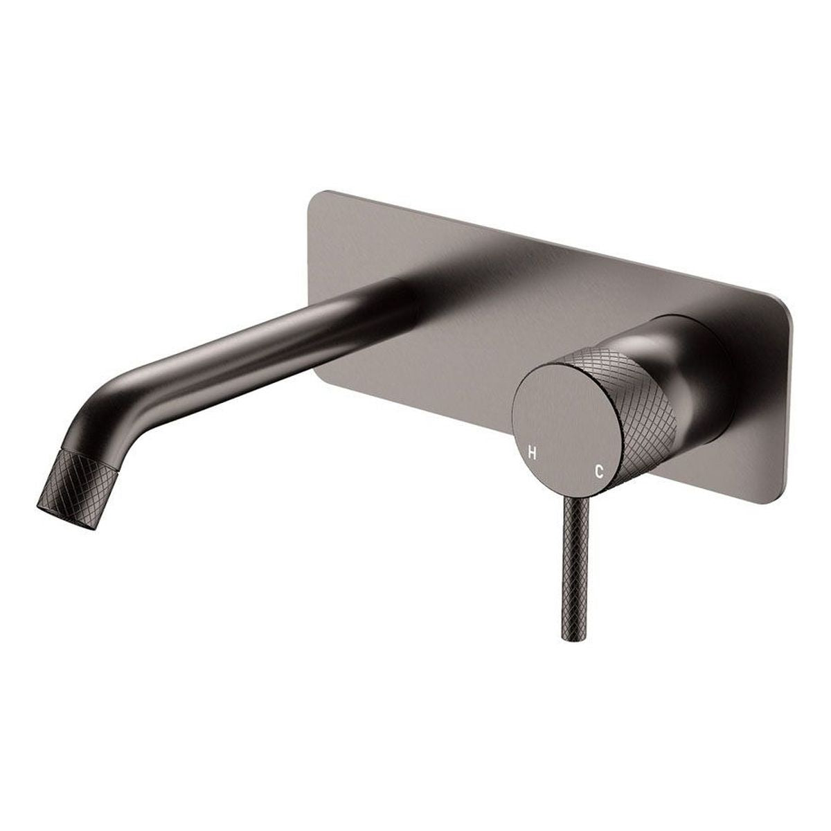 Axle Wall Basin/Bath Mixer Dress Kit Rectangular Plate 160mm Outlet in Gun Metal