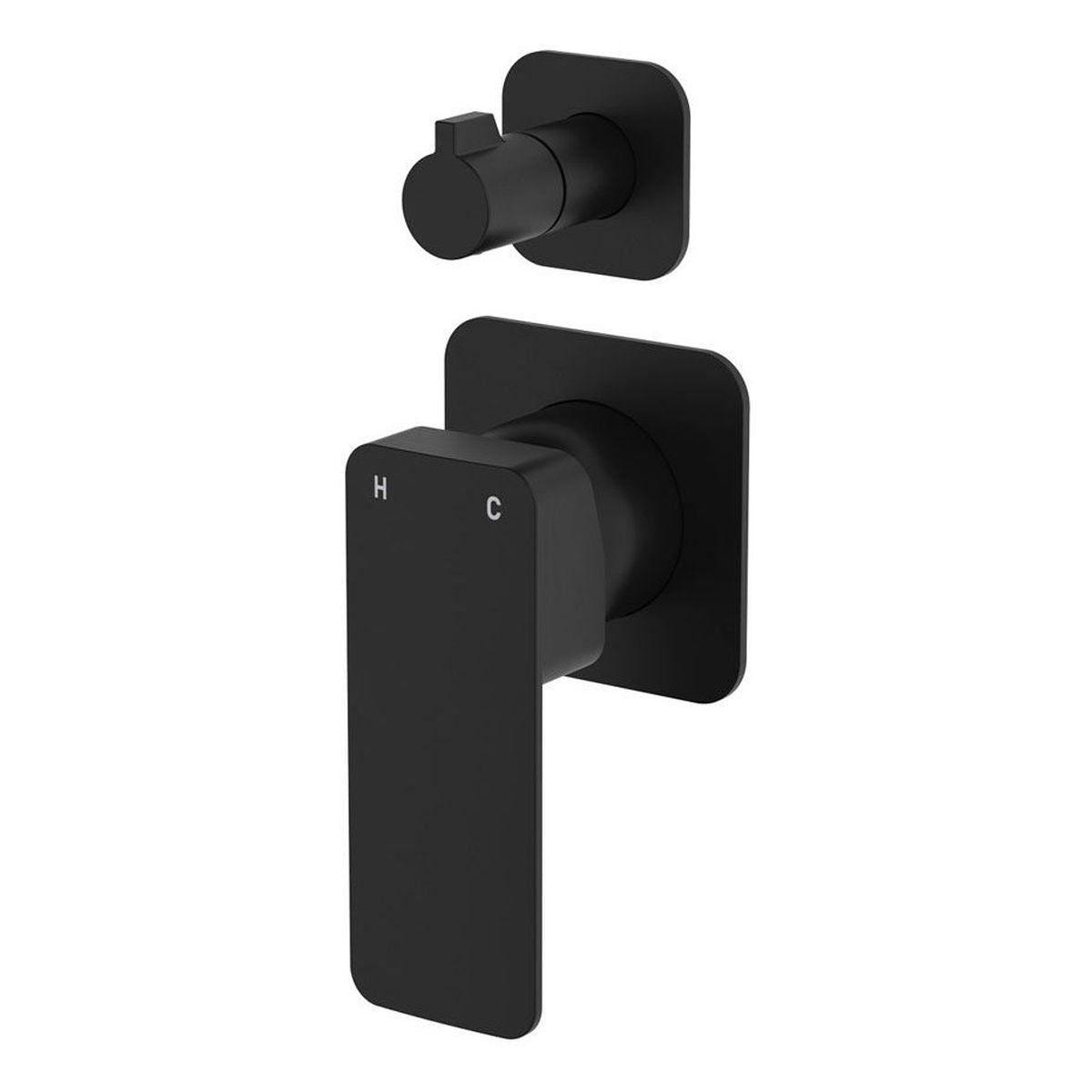 Fienza Tono Wall Diverter Mixer Dress Kit, Matte Black, Square Plates