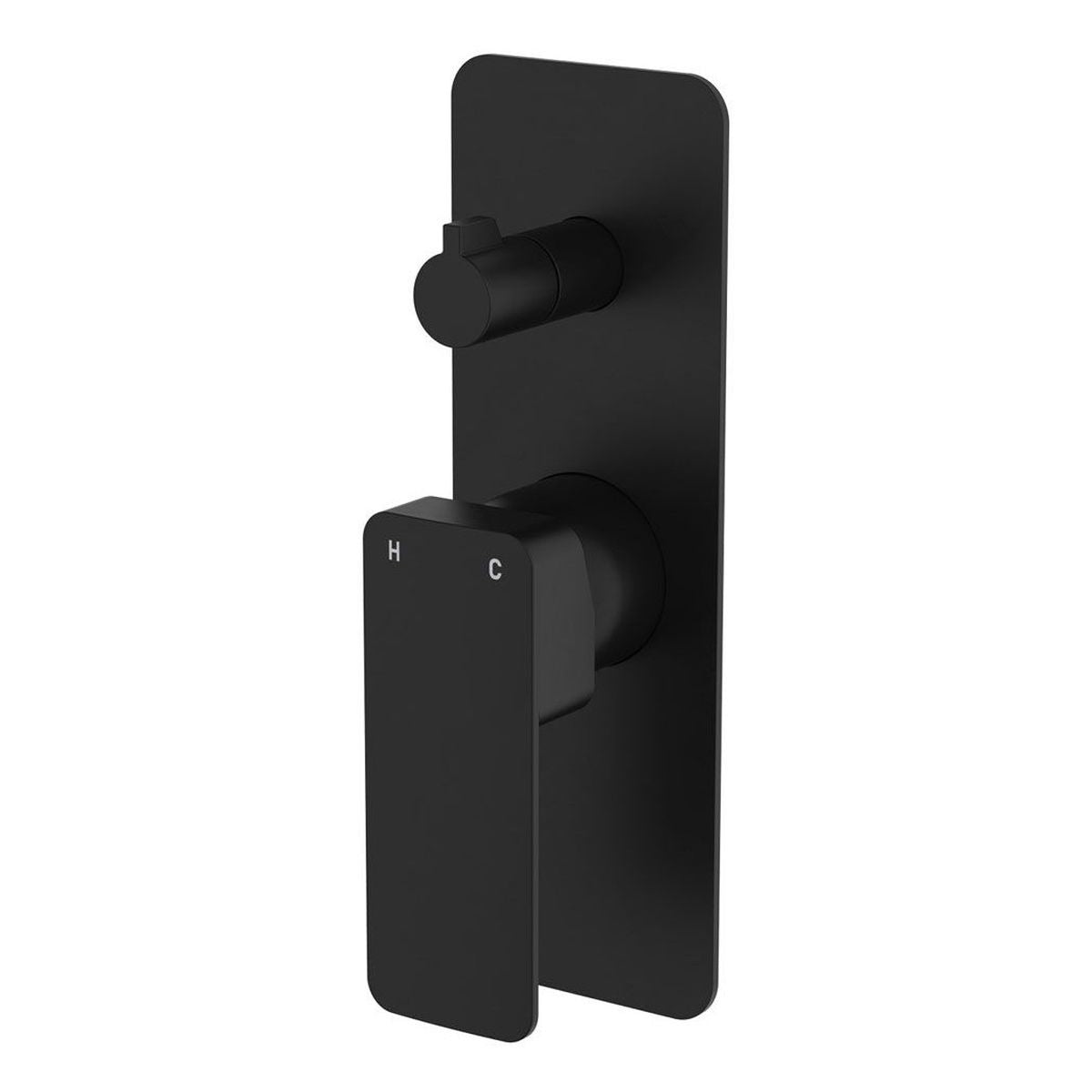 Fienza Tono Wall Diverter Mixer Dress Kit, Matte Black, Rectangular Plate