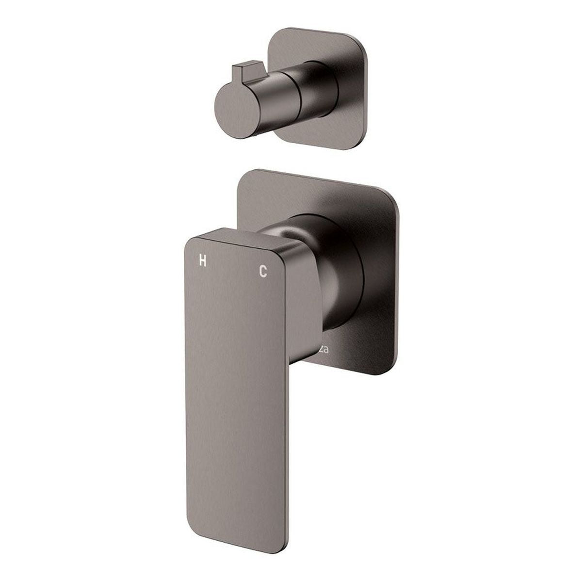 Fienza Tono Wall Diverter Mixer Dress Kit, Gun Metal, Square Plates