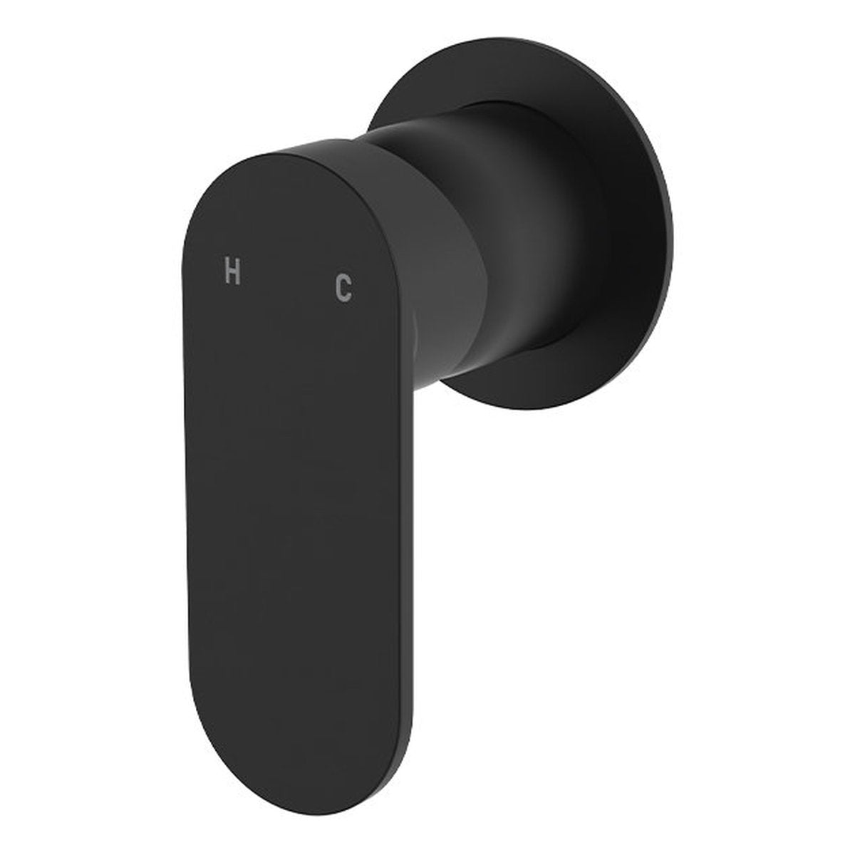 Fienza Empire Slim Wall Mixer Dress Kit, Round Plate, Matte Black