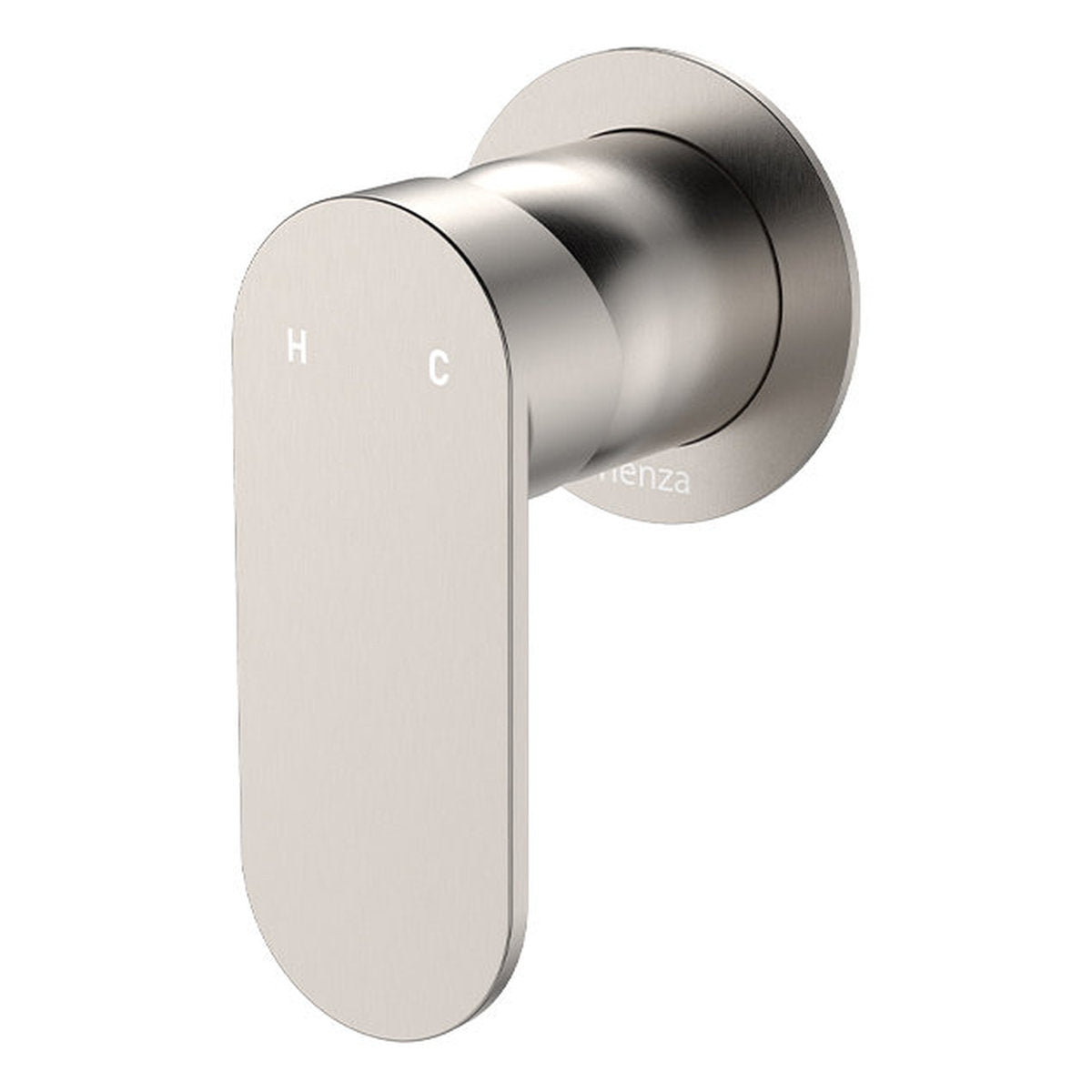 Fienza Empire Slim Wall Mixer Dress Kit, Round Plate, Brushed Nickel