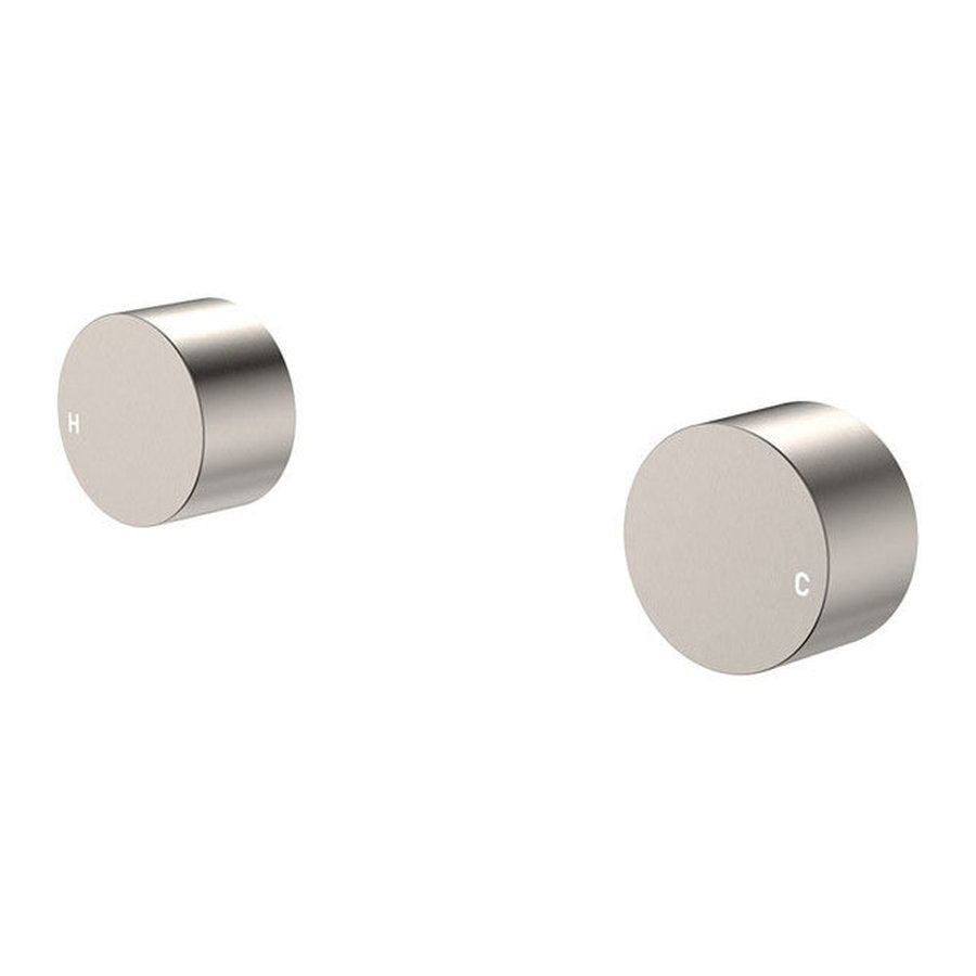 Fienza Kaya Round Wall Taps, Dress Kit, Brushed Nickel