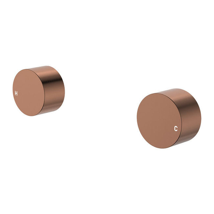 Fienza Kaya Round Wall Taps, Dress Kit, Brushed Copper