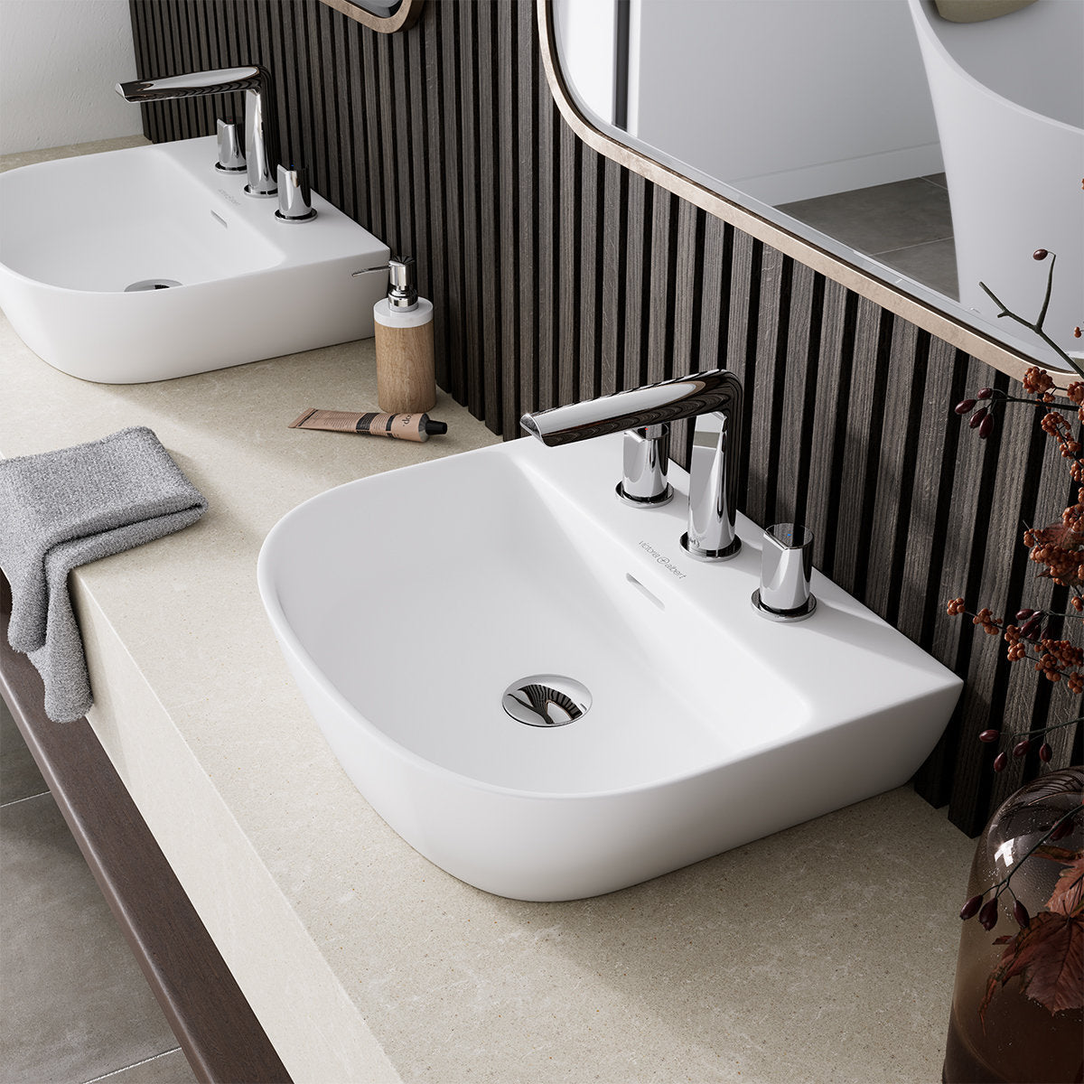 Victoria & Albert Lussari 50 Matt White Basin - 3 Tap Hole