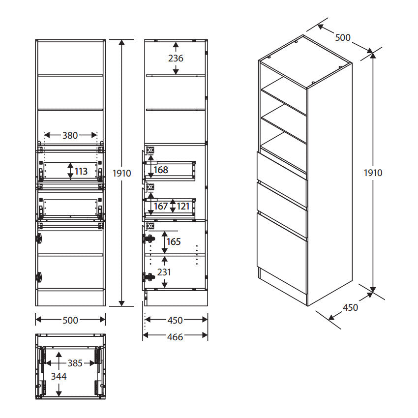 Fienza Danelle Floor Standing Tallboy Cabinet
