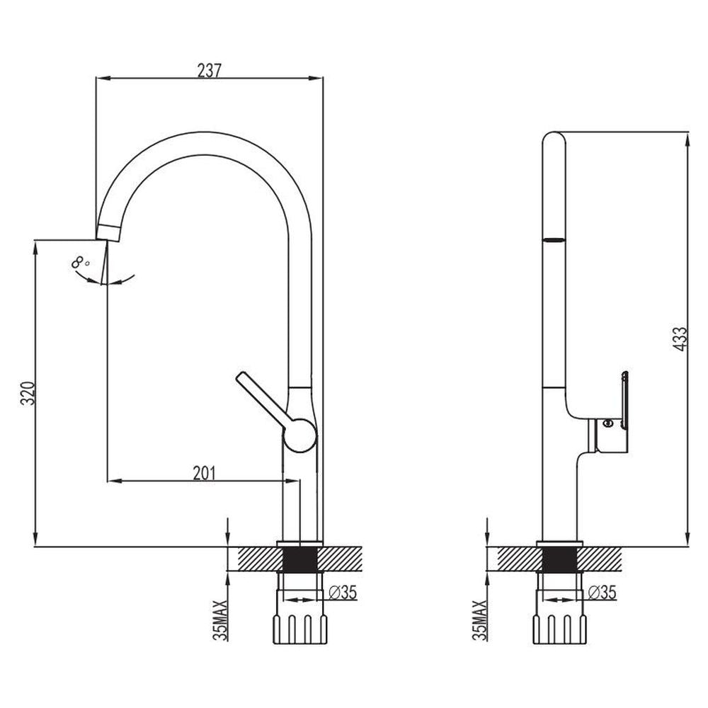 Studio Bagno Element Sink Mixer - Chrome