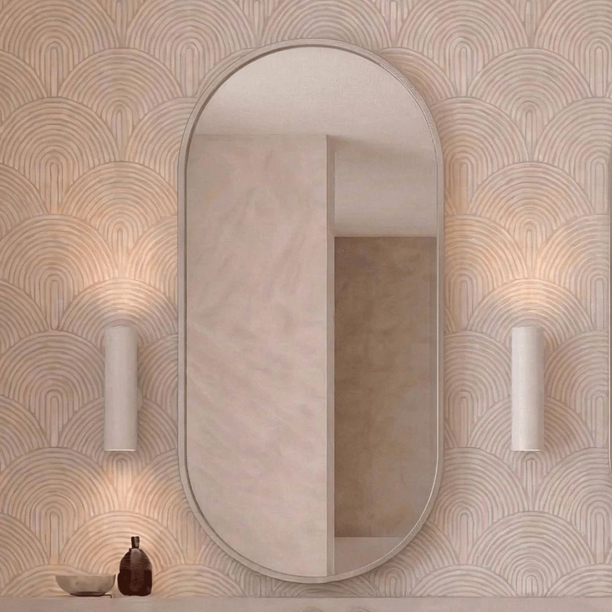 Elli Framed Shaving Cabinet, 450x900mm, Brushed Nickel