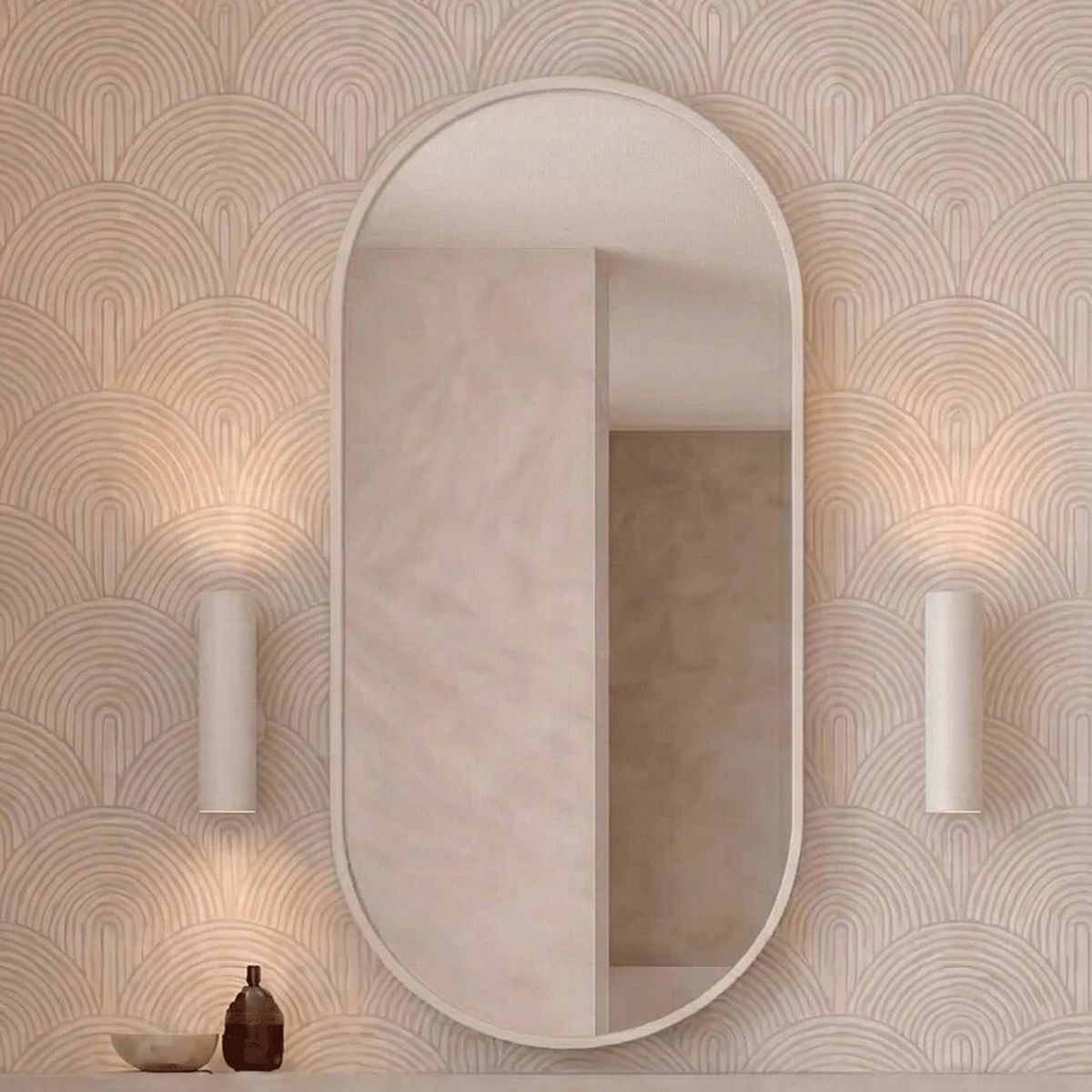 Elli Framed Shaving Cabinet, 450x900mm, Matte White