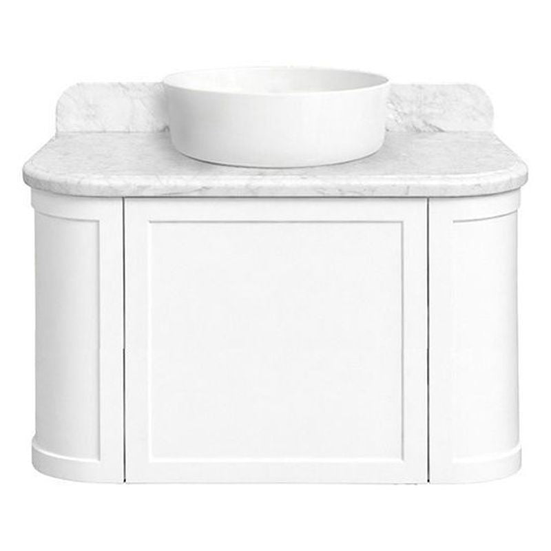 Evara 75 x 53 Wall Hung Vanity with Real Marble Top To Suit Above Counter Basin-White