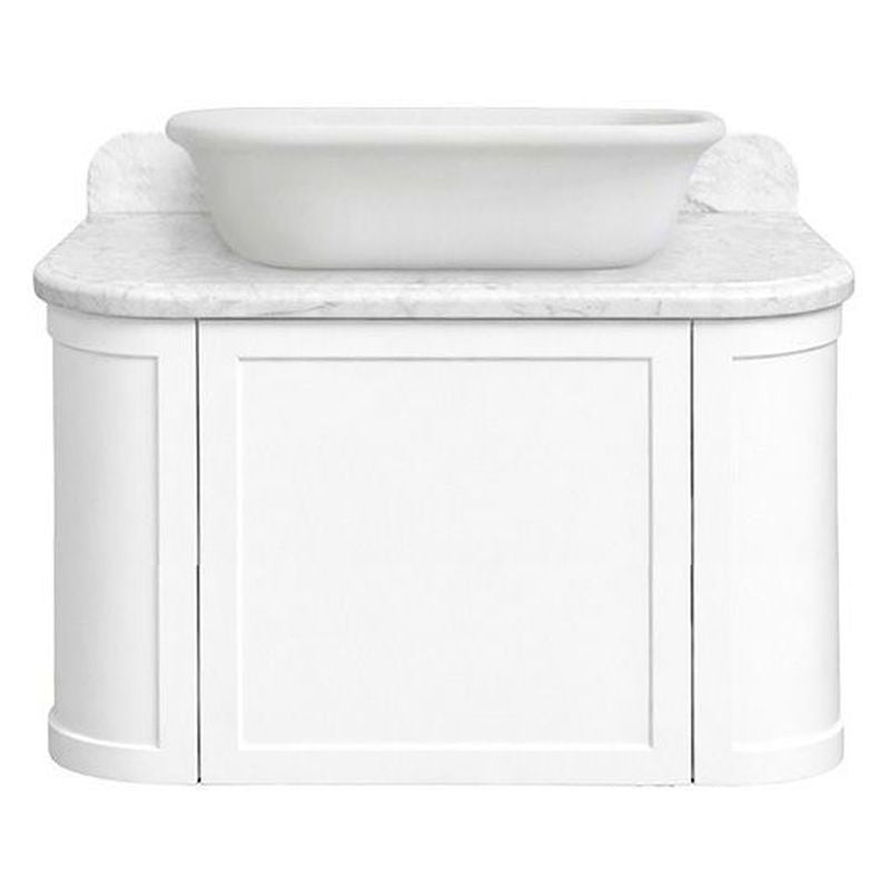 Evara 75 x 53 Wall Hung Vanity with Real Marble Top To Suit Above Counter Basin-White