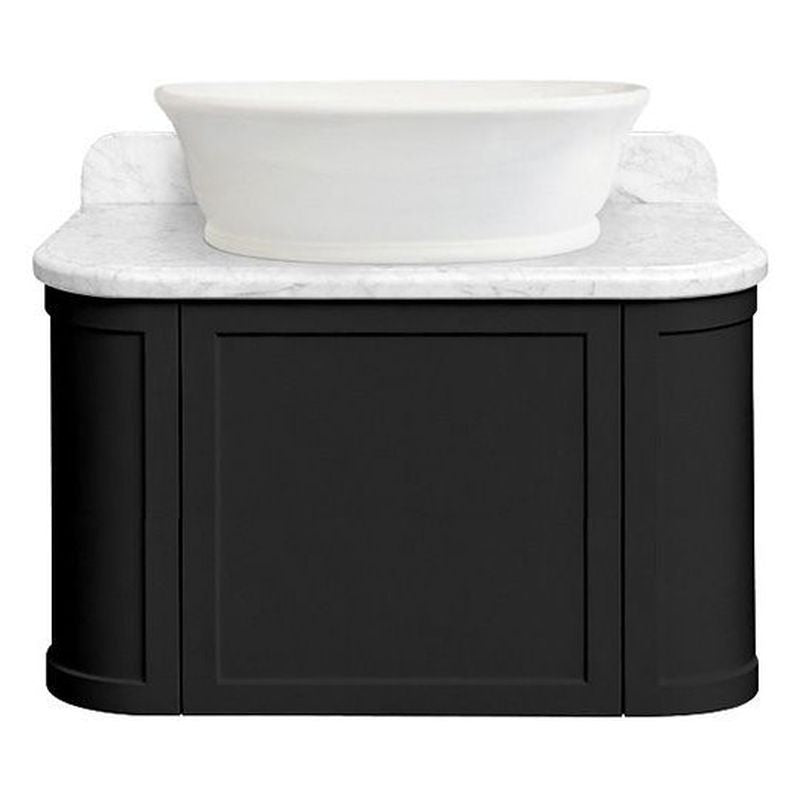 Evara 75 x 53 Wall Hung Vanity with Real Marble Top To Suit Above Counter Basin-Volcanic Ash