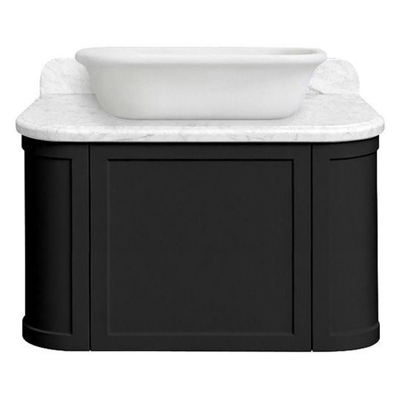 Evara 75 x 53 Wall Hung Vanity with Real Marble Top To Suit Above Counter Basin-Volcanic Ash