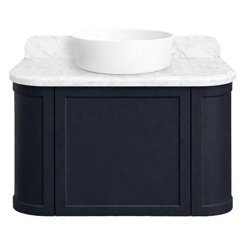 Evara 75 x 53 Wall Hung Vanity with Real Marble Top To Suit Above Counter Basin-Aegean Blue