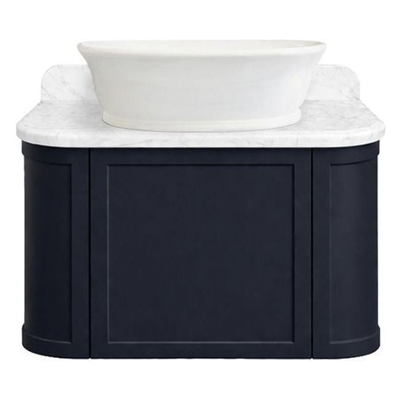 Evara 75 x 53 Wall Hung Vanity with Real Marble Top To Suit Above Counter Basin-Aegean Blue