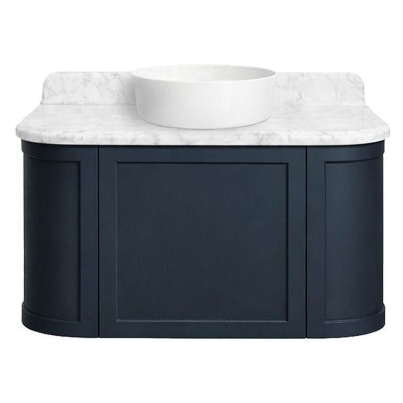Evara 90 x 53 Wall Hung Vanity with Real Marble Top To Suit Above Counter Basin-Aegean Blue