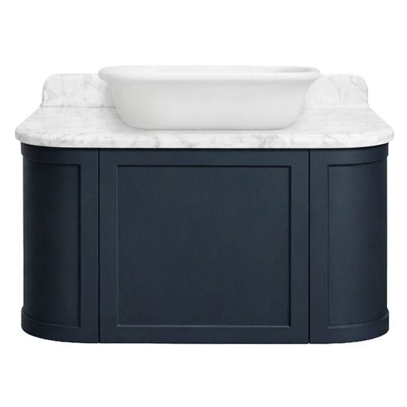 Evara 90 x 53 Wall Hung Vanity with Real Marble Top To Suit Above Counter Basin-Aegean Blue