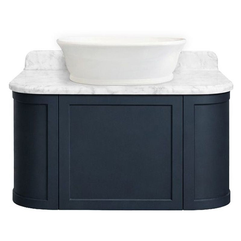 Evara 90 x 53 Wall Hung Vanity with Real Marble Top To Suit Above Counter Basin-Aegean Blue