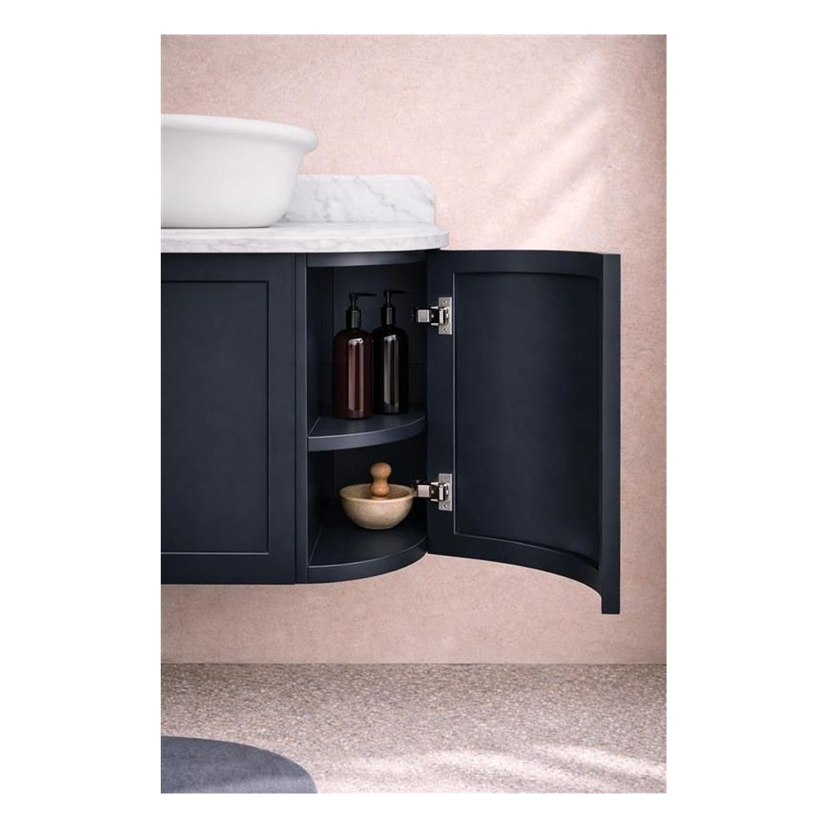 Evara 90 x 53 Wall Hung Vanity with Real Marble Top To Suit Above Counter Basin-Aegean Blue