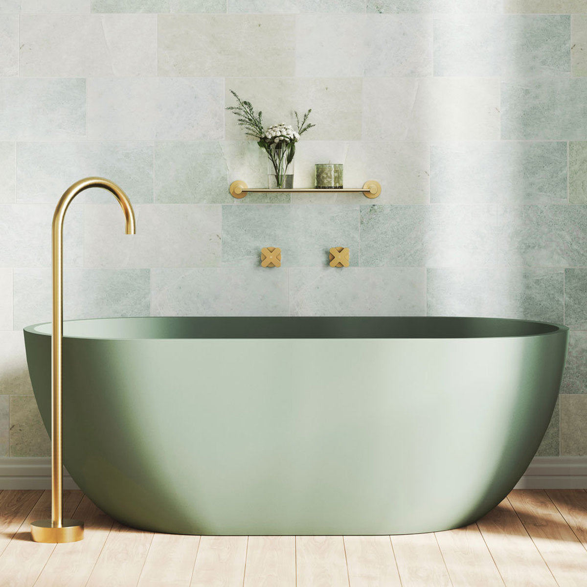 Fienza Jada Concrete Bath, Sage