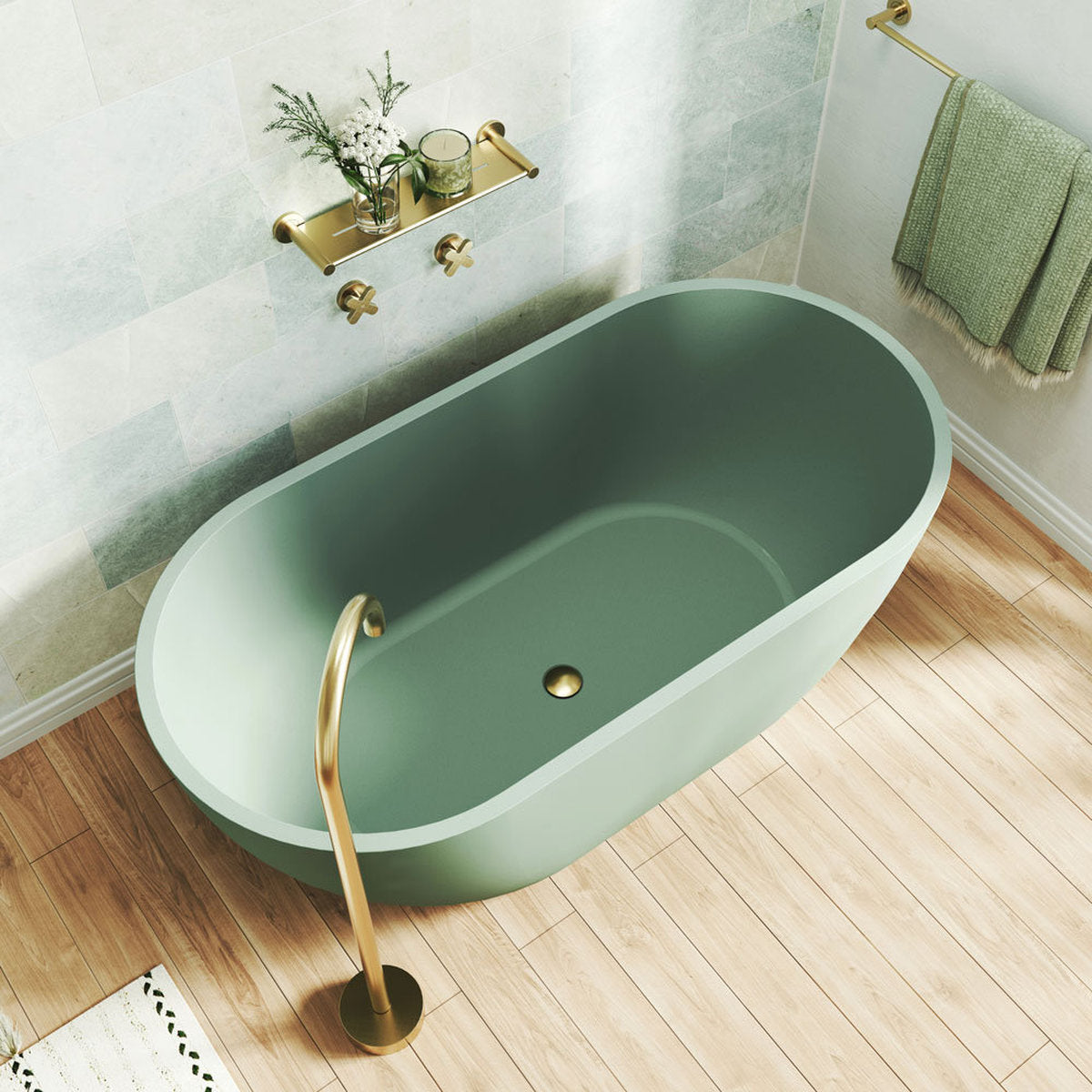 Fienza Jada Concrete Bath, Sage