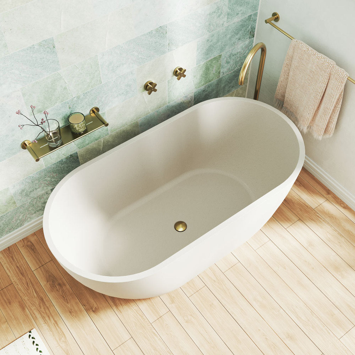 Fienza Jada Concrete Bath, Warm White