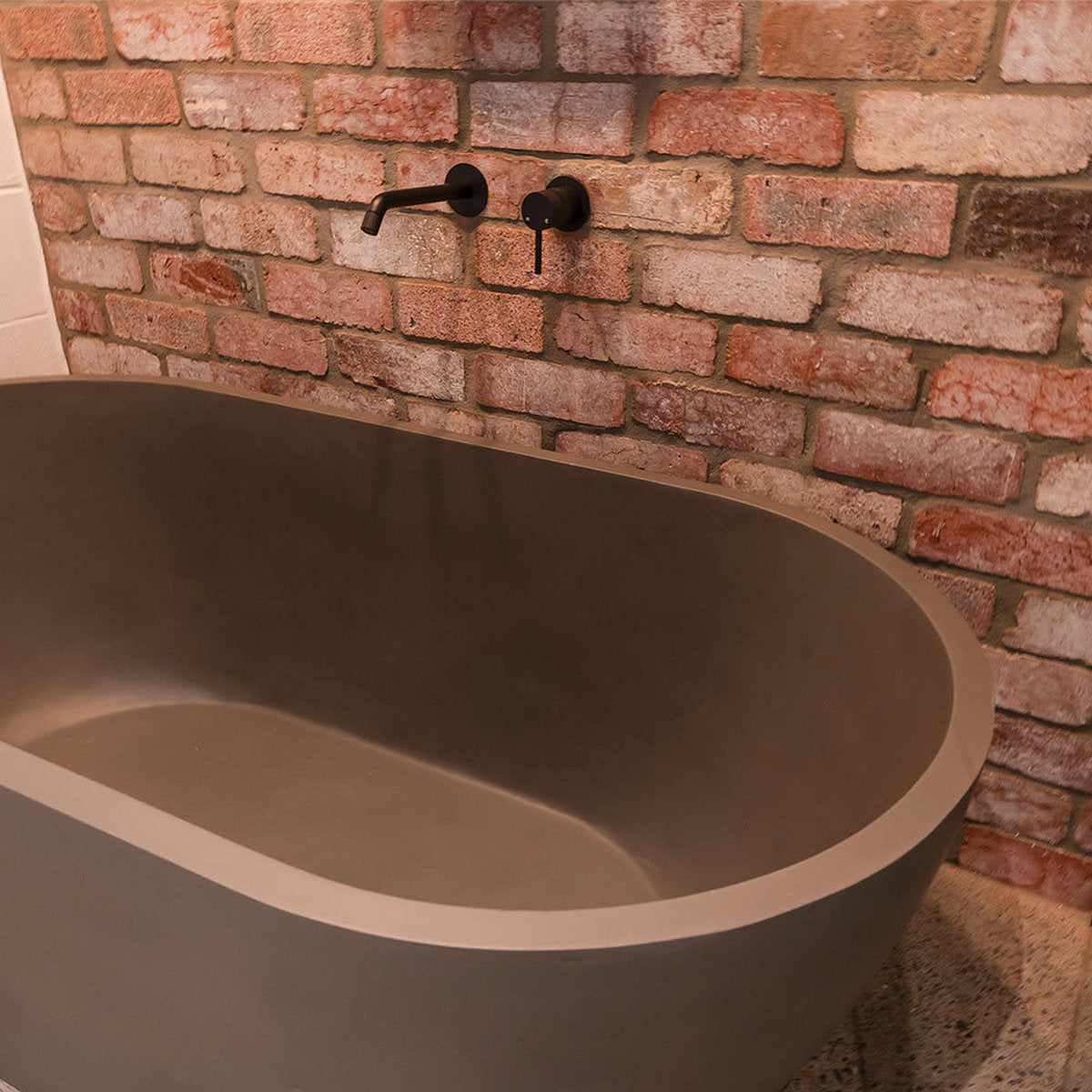 Fienza Jada Concrete Bath, Warm Grey
