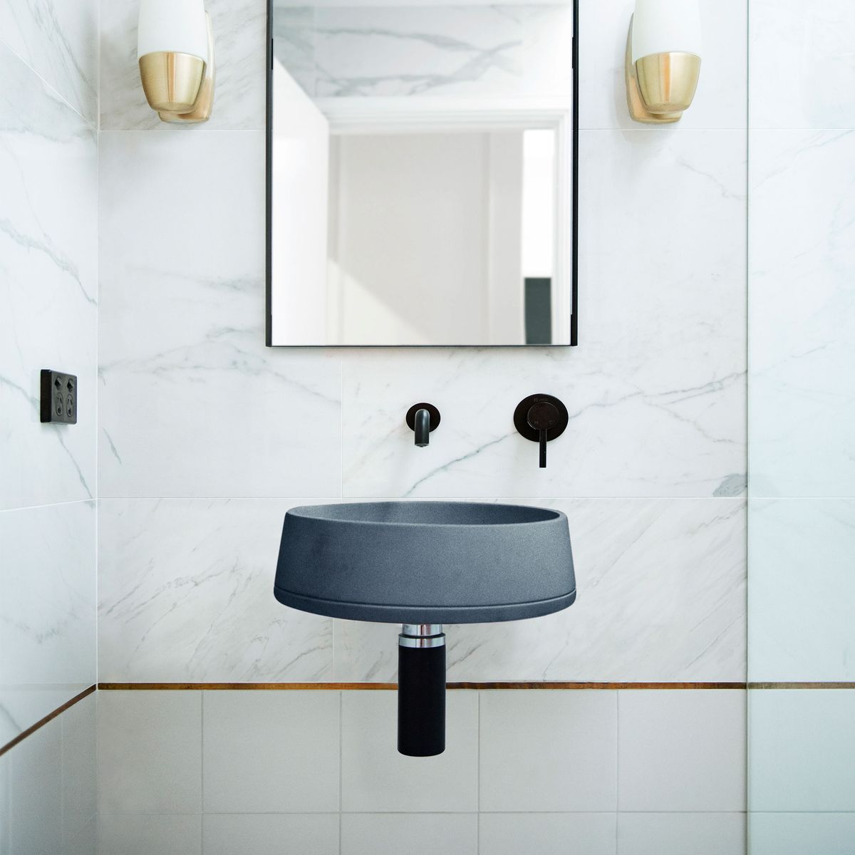 Nood Wall Mount Funl Basin in Copan Blue