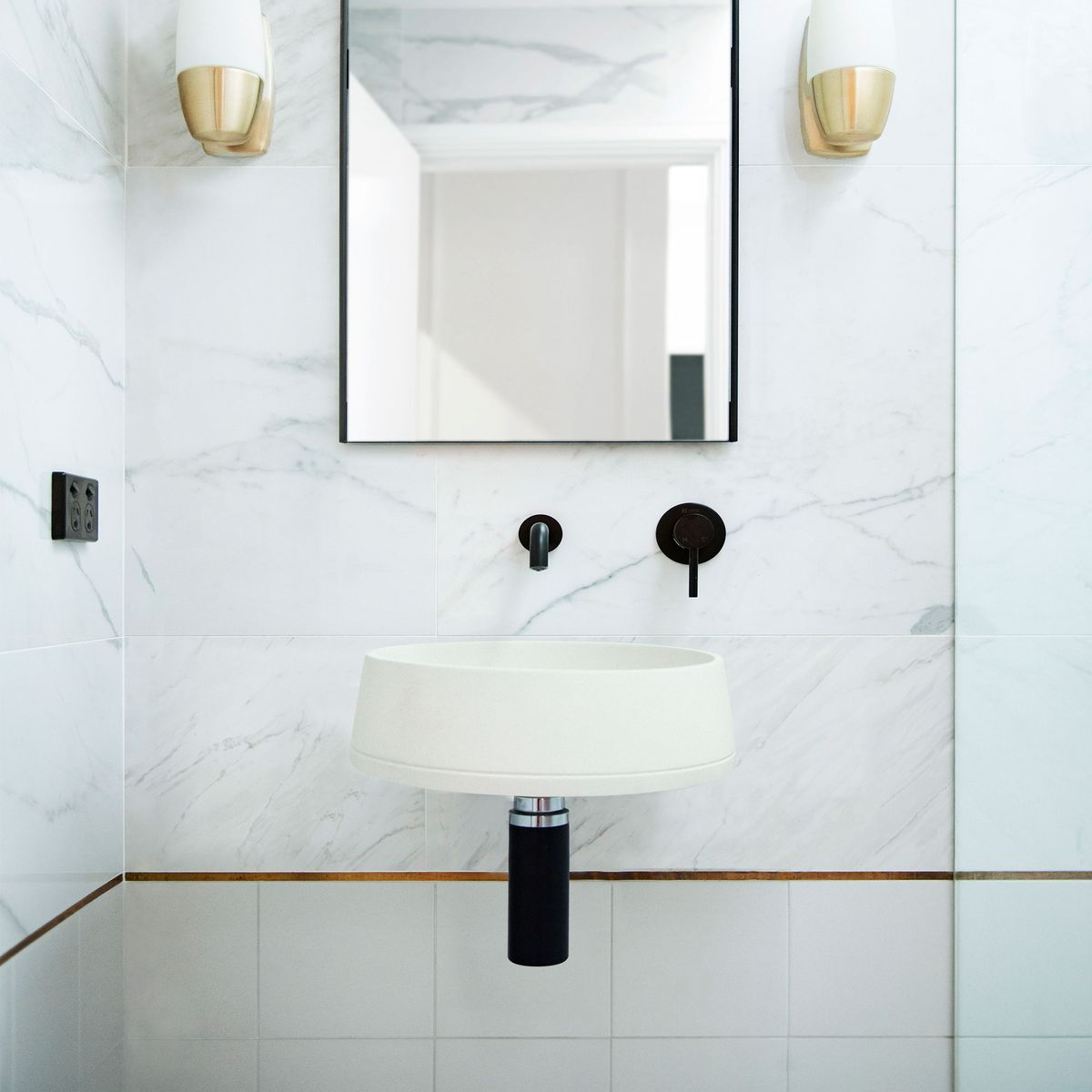 Nood Wall Mount Funl Basin in Ivory