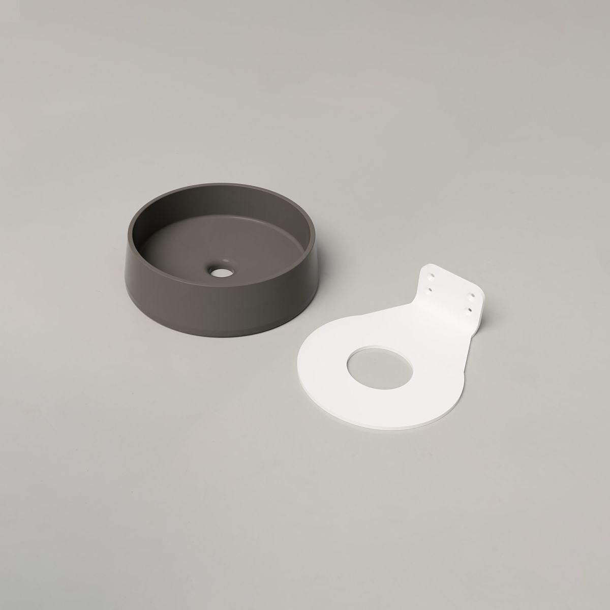 Nood Wall Mount Funl Basin in Mid Tone Grey