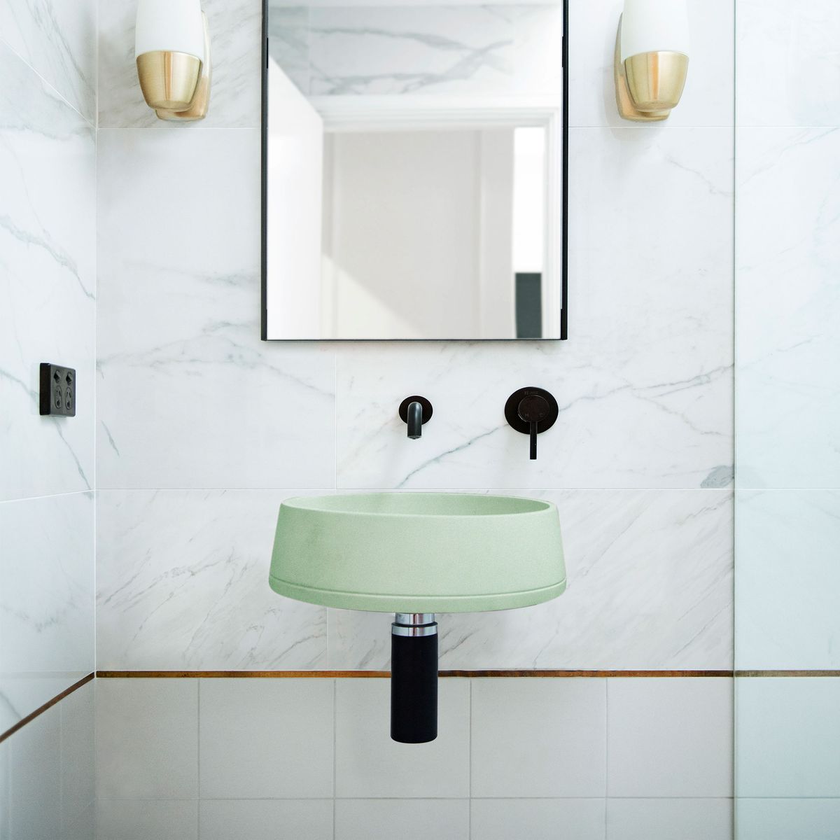Nood Wall Mount Funl Basin in Mint