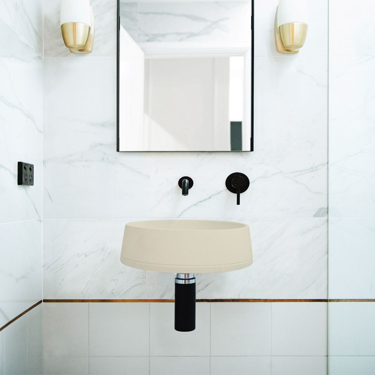 Nood Wall Mount Funl Basin in Mushroom