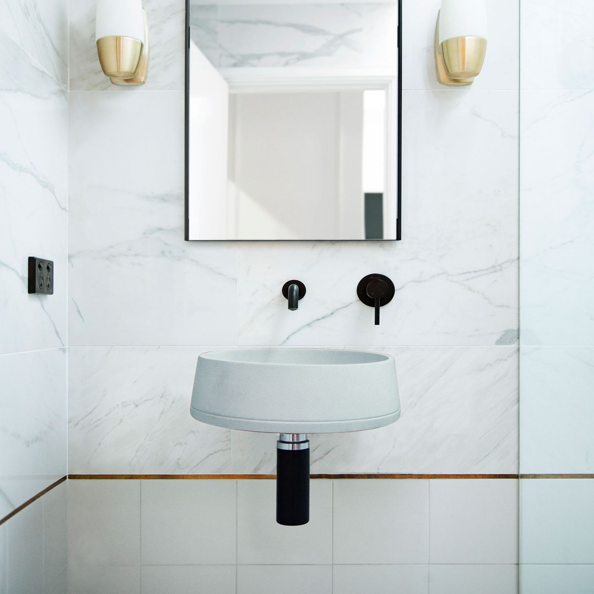 Nood Wall Mount Funl Basin in Powder Blue