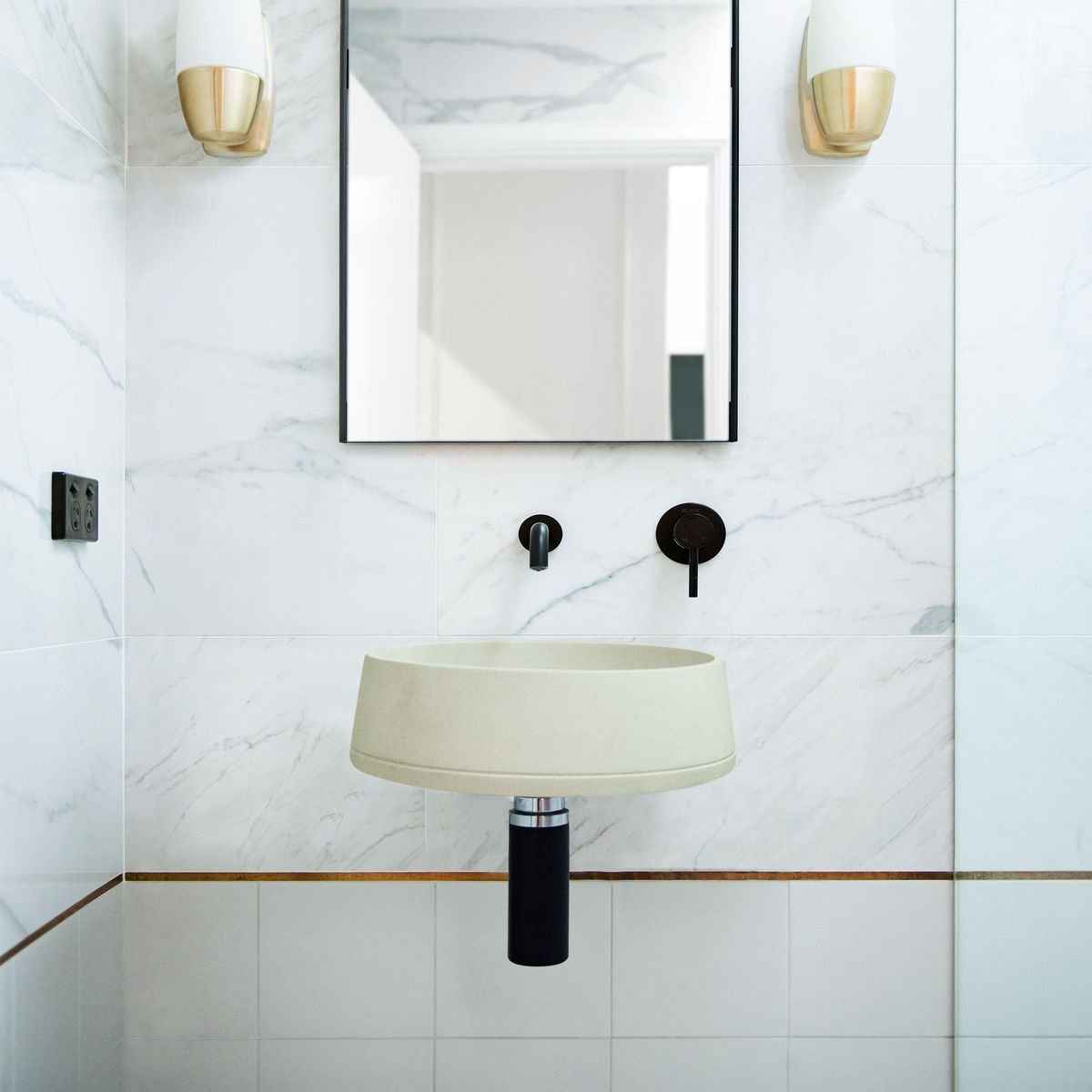Nood Wall Mount Funl Basin in Sand