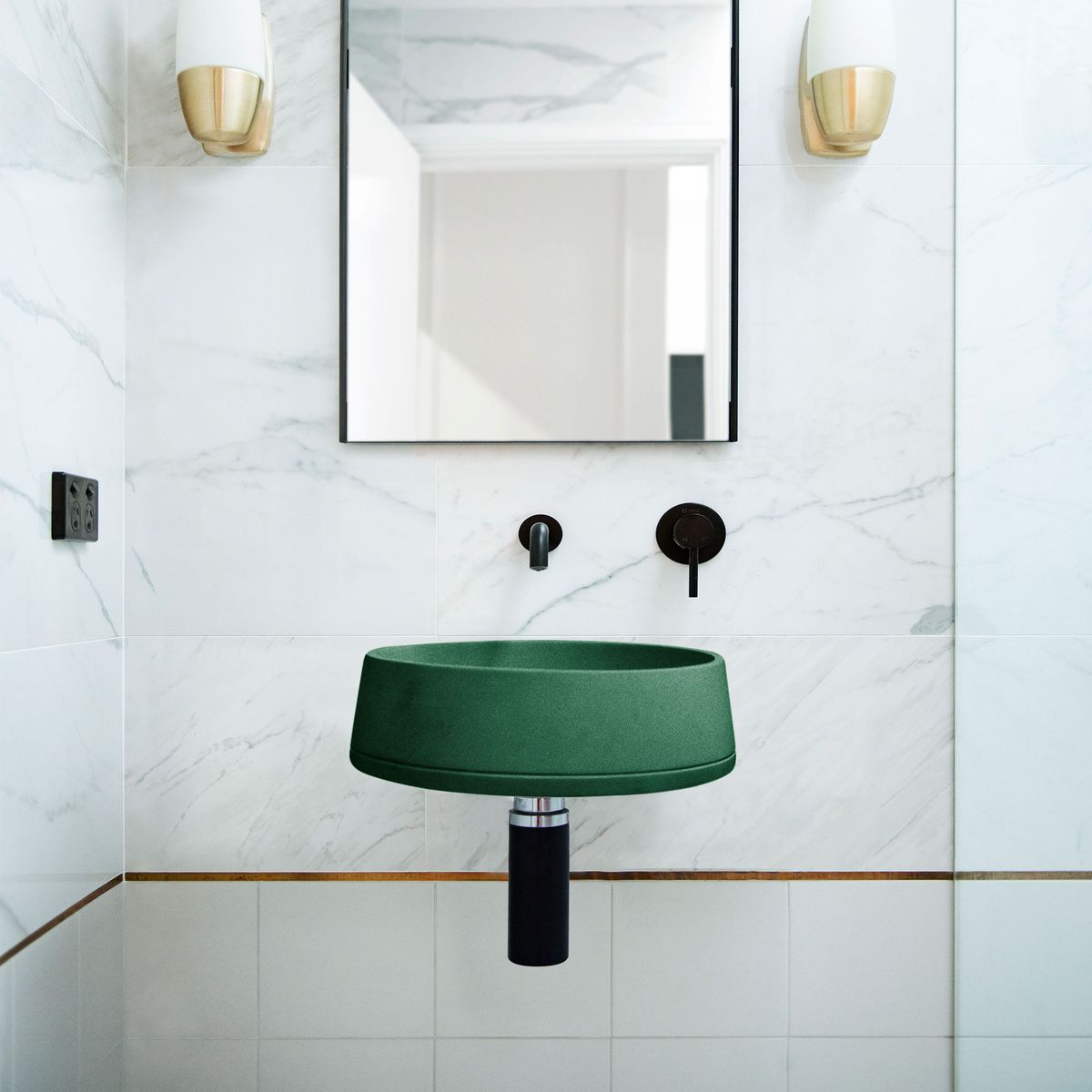 Nood Wall Mount Funl Basin in Teal