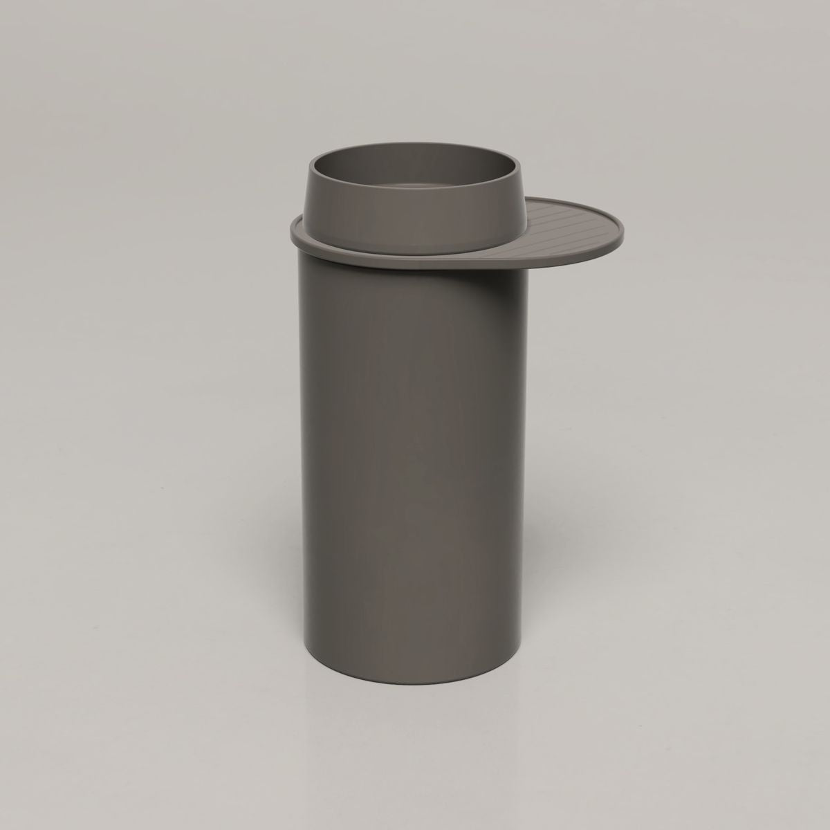 Nood Cylinder With Tray Funl Basin in Mid Tone Grey