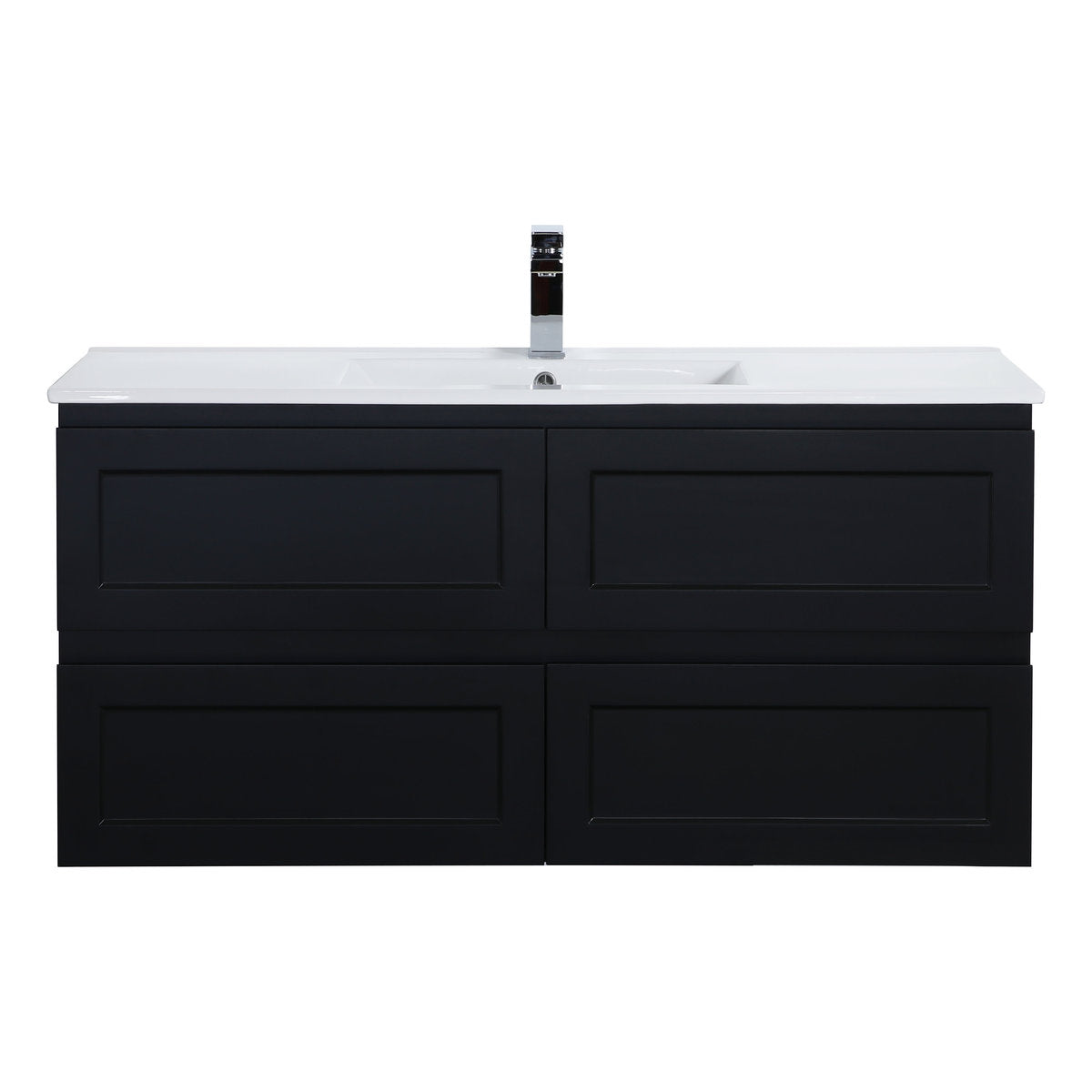 Tiffany 1200mm Single Basin Wall Hung Vanity Cabinet Matte Black