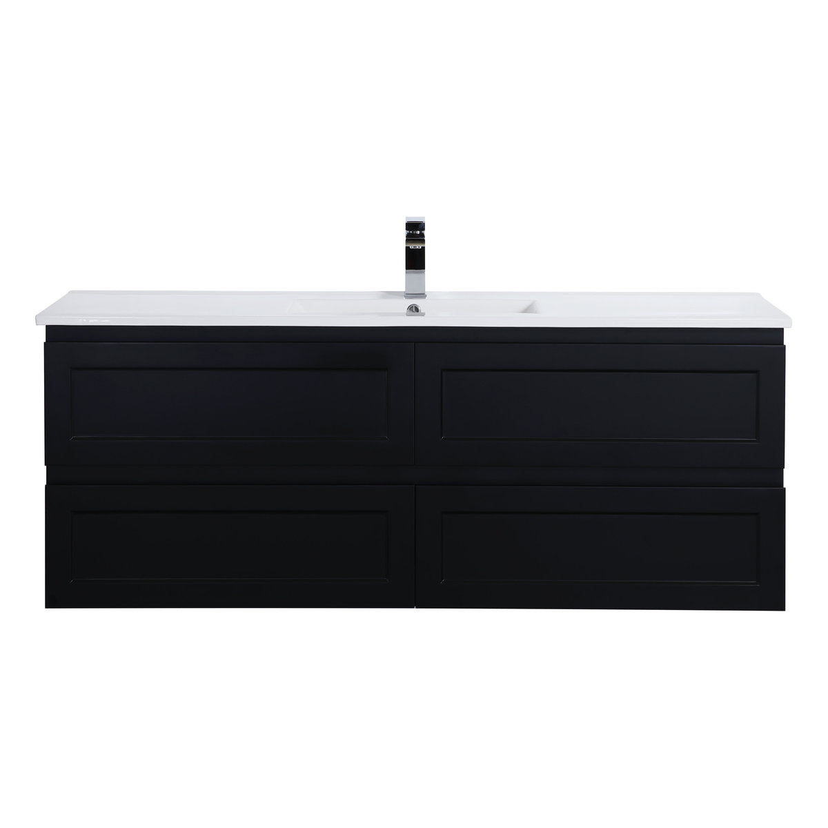 Tiffany 1500mm Single Basin Wall Hung Vanity Cabinet Matte Black
