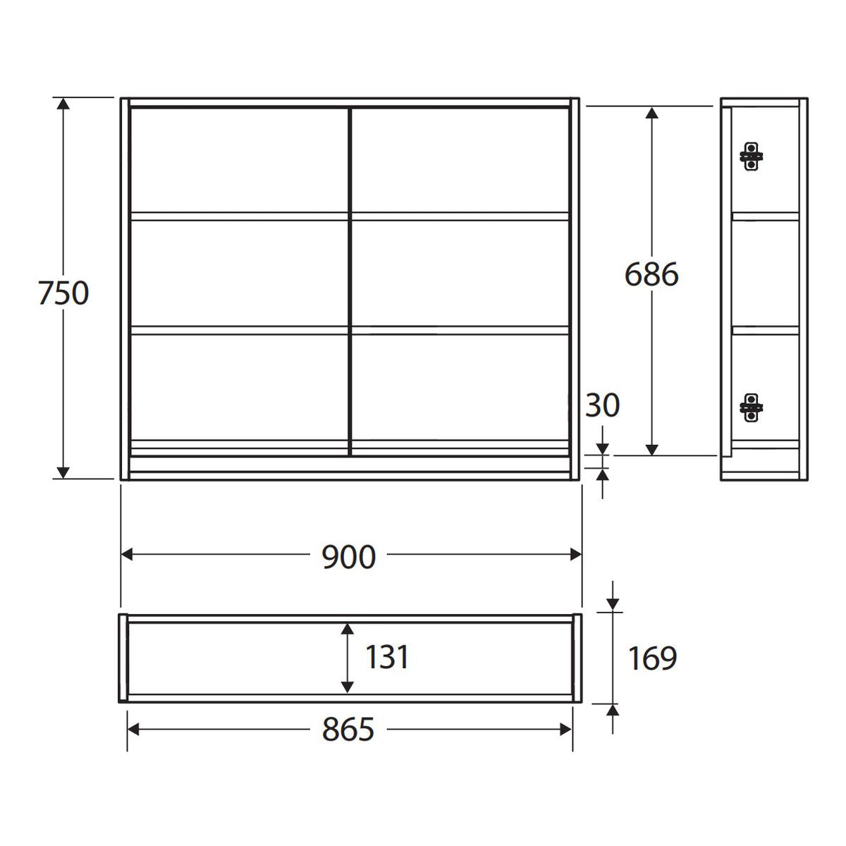 Fienza Faith Mirror Cabinet 900 x 750mm