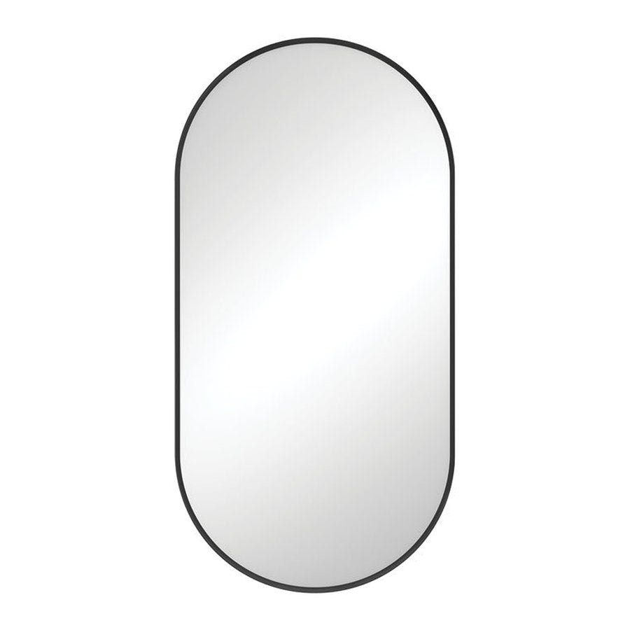 Fienza Empire Matte Black Framed Mirror, 450x900mm
