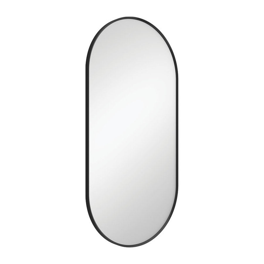 Fienza Empire Matte Black Framed Mirror, 450x900mm