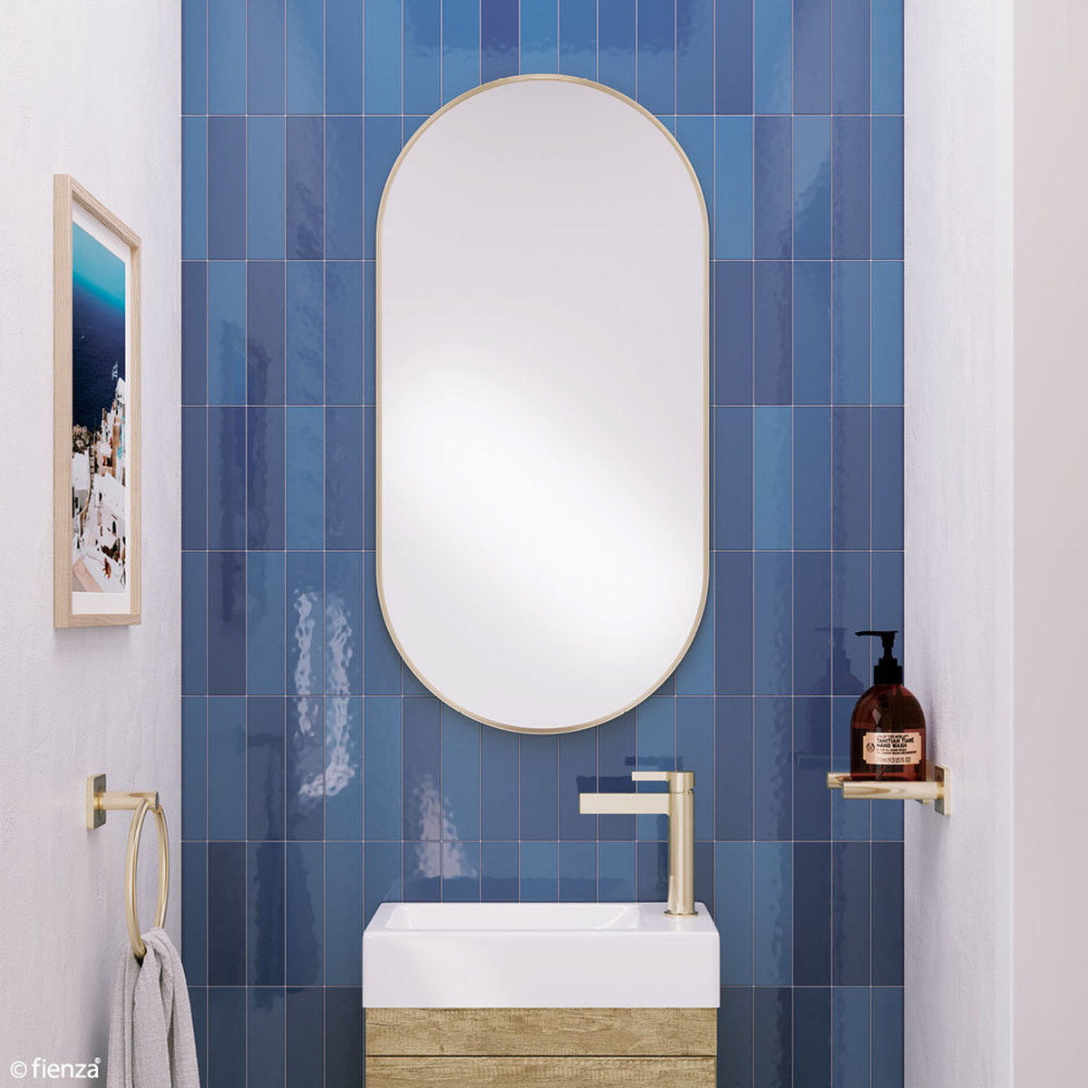 Fienza Empire Urban Brass Framed Mirror, 450x900mm